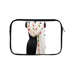 Indiahandycrfats Women Fashion White Dupatta With Multicolour Pompom All Four Sides For Girls/women Apple Macbook Pro 15  Zipper Case by Indianhandycrafts