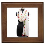 Indiahandycrfats women Fashion White Dupatta with Multicolour Pompom all four sides for Girls/women Framed Tiles Front