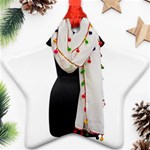 Indiahandycrfats women Fashion White Dupatta with Multicolour Pompom all four sides for Girls/women Ornament (Star) Front