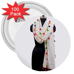 Indiahandycrfats Women Fashion White Dupatta With Multicolour Pompom All Four Sides For Girls/women 3  Buttons (100 Pack)  by Indianhandycrafts