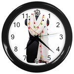 Indiahandycrfats women Fashion White Dupatta with Multicolour Pompom all four sides for Girls/women Wall Clock (Black) Front