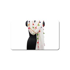 Indiahandycrfats Women Fashion White Dupatta With Multicolour Pompom All Four Sides For Girls/women Magnet (name Card) by Indianhandycrafts