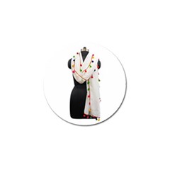 Indiahandycrfats Women Fashion White Dupatta With Multicolour Pompom All Four Sides For Girls/women Golf Ball Marker (4 Pack) by Indianhandycrafts