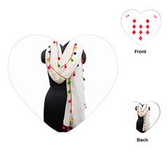 Indiahandycrfats Women Fashion White Dupatta With Multicolour Pompom All Four Sides For Girls/women Playing Cards (heart) by Indianhandycrafts