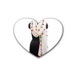 Indiahandycrfats women Fashion White Dupatta with Multicolour Pompom all four sides for Girls/women Heart Coaster (4 pack)  Front