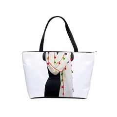 Indiahandycrfats Women Fashion White Dupatta With Multicolour Pompom All Four Sides For Girls/women Classic Shoulder Handbag by Indianhandycrafts