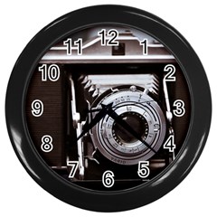 Vintage Camera Wall Clock (black) by snowwhitegirl