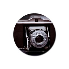 Vintage Camera Rubber Coaster (round)  by snowwhitegirl