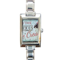 Delicious Ice Cream Rectangle Italian Charm Watch