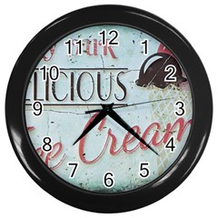 Delicious Ice Cream Wall Clock (Black)