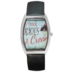 Delicious Ice Cream Barrel Style Metal Watch