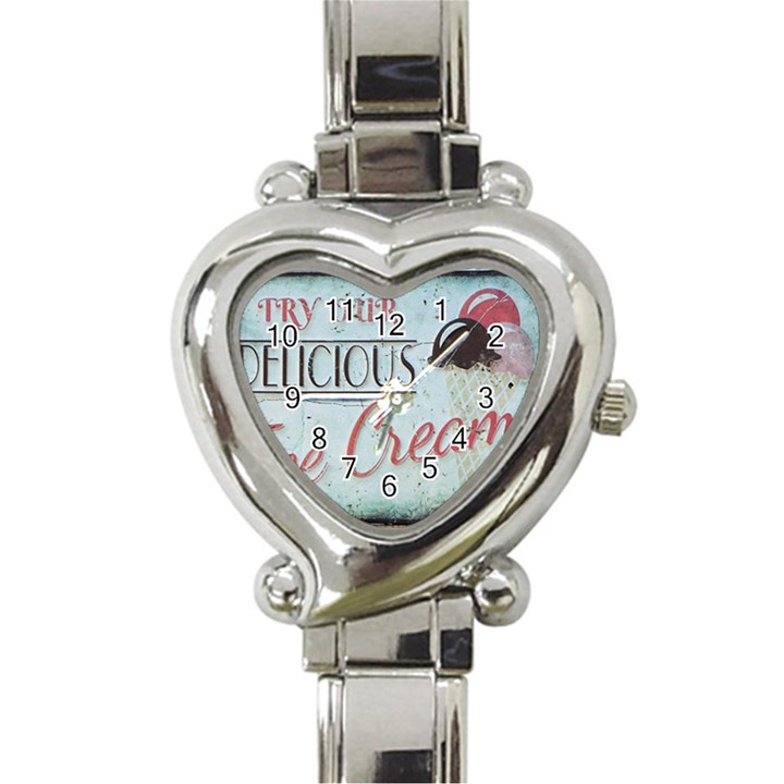 Delicious Ice Cream Heart Italian Charm Watch