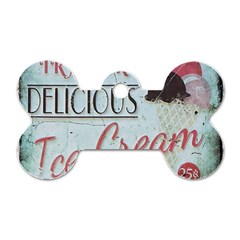 Delicious Ice Cream Dog Tag Bone (Two Sides)