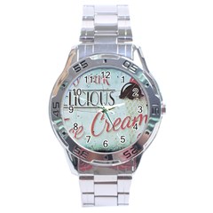 Delicious Ice Cream Stainless Steel Analogue Watch