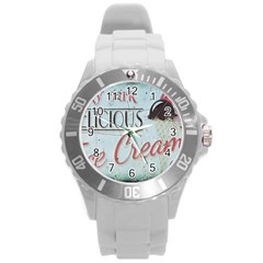 Delicious Ice Cream Round Plastic Sport Watch (L)