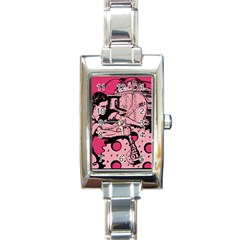 Working Woman Rectangle Italian Charm Watch