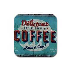 Delicious Coffee Rubber Square Coaster (4 Pack)  by snowwhitegirl