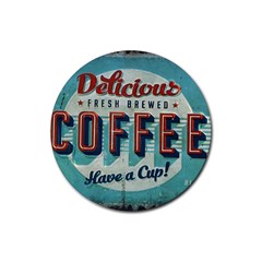 Delicious Coffee Rubber Round Coaster (4 Pack)  by snowwhitegirl