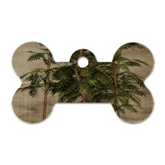 Vintage Bamboo Trees Dog Tag Bone (two Sides) by snowwhitegirl