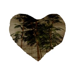 Vintage Bamboo Trees Standard 16  Premium Heart Shape Cushions by snowwhitegirl