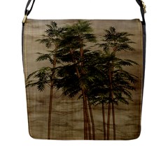 Vintage Bamboo Trees Flap Closure Messenger Bag (l) by snowwhitegirl