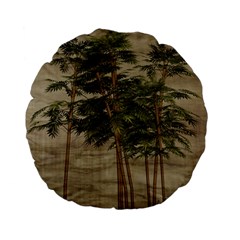 Vintage Bamboo Trees Standard 15  Premium Flano Round Cushions by snowwhitegirl