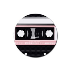 Pink Compact Cassette Rubber Coaster (round)  by snowwhitegirl