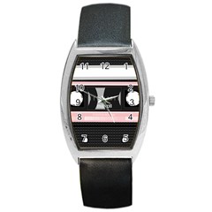 Pink Compact Cassette Barrel Style Metal Watch by snowwhitegirl