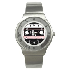 Pink Compact Cassette Stainless Steel Watch by snowwhitegirl