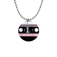 Pink Compact Cassette Button Necklaces by snowwhitegirl