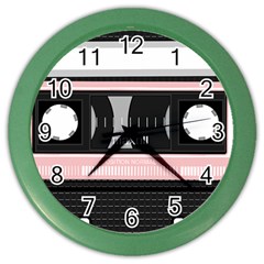 Pink Compact Cassette Color Wall Clock by snowwhitegirl