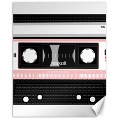 Pink Compact Cassette Canvas 11  X 14  by snowwhitegirl