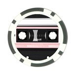 Pink Compact Cassette Poker Chip Card Guard Front