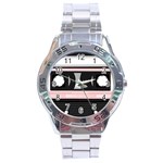 Pink Compact Cassette Stainless Steel Analogue Watch Front