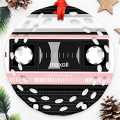 Pink Compact Cassette Ornament (round Filigree) by snowwhitegirl