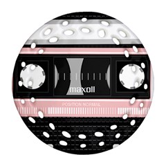 Pink Compact Cassette Round Filigree Ornament (two Sides) by snowwhitegirl