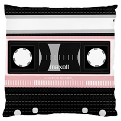 Pink Compact Cassette Large Flano Cushion Case (one Side) by snowwhitegirl