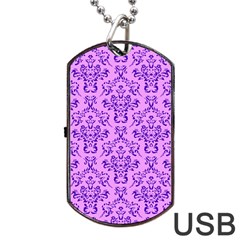 Victorian Violet Dog Tag Usb Flash (two Sides) by snowwhitegirl