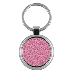 Victorian Pink Ornamental Key Chains (round)  by snowwhitegirl