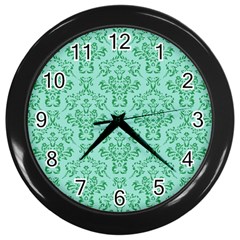 Victorian Teal Ornamental Wall Clock (Black)