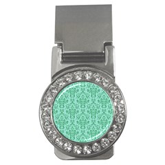 Victorian Teal Ornamental Money Clips (CZ) 