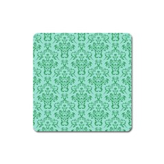 Victorian Teal Ornamental Square Magnet