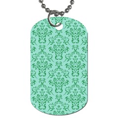 Victorian Teal Ornamental Dog Tag (One Side)