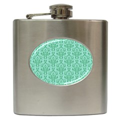 Victorian Teal Ornamental Hip Flask (6 oz)