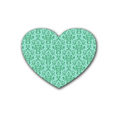 Victorian Teal Ornamental Heart Coaster (4 pack) 