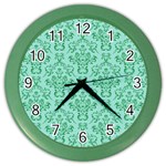 Victorian Teal Ornamental Color Wall Clock Front