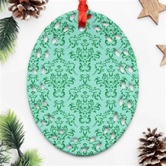 Victorian Teal Ornamental Ornament (Oval Filigree)