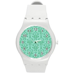 Victorian Teal Ornamental Round Plastic Sport Watch (M)