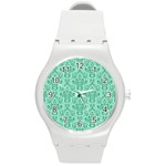 Victorian Teal Ornamental Round Plastic Sport Watch (M) Front