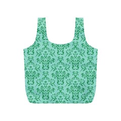 Victorian Teal Ornamental Full Print Recycle Bag (S)